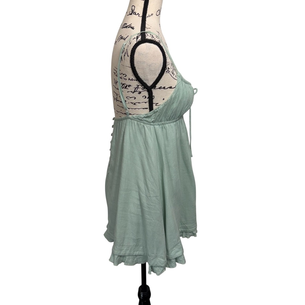 Princess Polly Empress of Love Sage Green Linen Milkmaid Babydoll Mini Dress, 6 - Picture 4 of 11